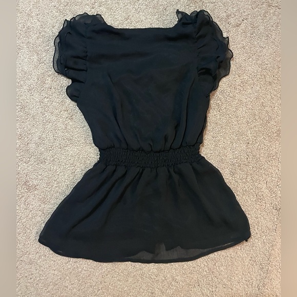 H&M black ruffle peplum top size 2 - Picture 8 of 8